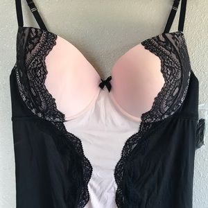 Torrid Intimates Bustier/Bodysuit (Pink/Black)